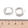 925 Sterling Silver with  Micro Pave Cubic Zirconia Hoop Earrings Findings STER-B004-16P-3