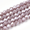 Opaque Solid Color Electroplate Glass Beads Strands EGLA-A039-P2mm-A13-1