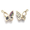 Brass Micro Pave Cubic Zirconia Charms KK-R112-048-NF-2