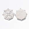 Brass Micro Pave Clear Cubic Zirconia Pendants KK-N232-165-NF-2