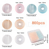 800Pcs 4 Colors Transparent Acrylic Beads FACR-TA0001-03-3