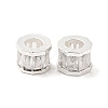Rack Plating Brass Micro Pave Cubic Zirconia European Beads KK-F866-09S-2