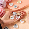 8Pcs 8 Style Heart Silicone Focal Beads SIL-TA0001-70-7