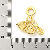 Rack Plating Brass Micro Pave Cubic Zirconia European Dangle Charms KK-P270-02H-G-3
