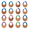 16Pcs 8 Colors Resin and Walnut Pendants FIND-TA0006-36C-3