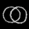Natural Quartz Crystal Round Beaded Stretch Bracelets GG-CBA12F1-02B-12-4