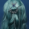 Gothic Witch Theme Branch Alloy Rhinestone Hair Cuff Pin PW-WG49D80-01-1