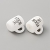 Cup with Word Teacher Life Silicone Beads LS-SIL-WH0006-18F-2