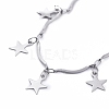 Star 304 Stainless Steel Charm Bracelets X-BJEW-JB05219-2