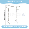 60Pcs Iron & 304 Stainless Steel Earring Findings EJEW-HS00012-2