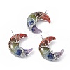 7 Chakra Natural Mixed Stone Chip Copper Wire Wrapped Big Pendants G-F733-03A-4