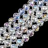 Transparent Electroplate Glass Beads Strands X-EGLA-N002-34C-B01-1