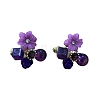 Flower Alloy Glass Stud Earrings FS-WG2DF47-01-1
