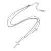 Non-Tarnish 304 Stainless Steel Cable Chain Religion Cross Pendant Necklaces for Women NJEW-K276-05B-P-2