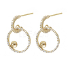 Brass Micro Pave Cubic Zirconia Stud Earring Findings KK-R136-062-NF-3