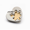 Valentine's Couple Jewelry Lovers 304 Stainless Steel Heart with Puzzle Jigsaw Split Pendants STAS-E090-46G-3
