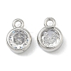 Brass with Clear Cubic Zirconia Pendants KK-I476-12P-1