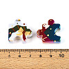 UV Plating Opaque Printed Acrylic European Beads OACR-N153-06-3