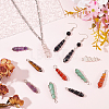 14Pcs 7 Colors Natural & Synthetic Mixed Gemstone Pointed Pendants PALLOY-AB00154-4
