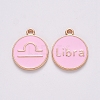 Alloy Enamel Pendants X-ENAM-S124-01B-09K-1