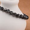 Natural Larvikite Bead Stretch Bracelets X-BJEW-K212-A-046-4