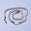 Three Loops Opalite Beads Wrap Bracelets BJEW-JB04247-01-4