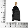 Natural Black Obsidian & Synthetic Turquoise Carved Pendants G-Z084-01G-07-3