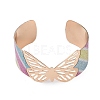 Butterfly Alloy Open Cuff Bangles for Women BJEW-L686-01A-2