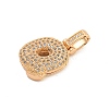 Brass Micro Pave Clear Cubic Zirconia Pendants KK-B099-01G-Q-2