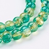 Spray Painted Crackle Glass Beads Strands CCG-Q002-6mm-07-3