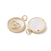 Brass Micro Pave Clear Cubic Zirconia Pendants KK-L208-64G-2