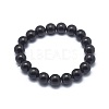 Synthetic Black Stone Bead Stretch Bracelets BJEW-K212-A-032-2
