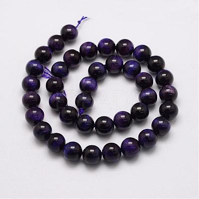 Natural Tiger Eye Bead Strands G-P230-08-D-10mm-1