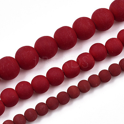 Opaque Glass Beads Strands X-GLAA-T032-P8mm-MD05-1