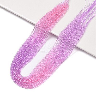 Transparent Gradient Color Glass Beads Strands GLAA-G101-2mm-15-1