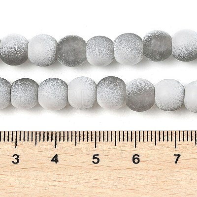 Frosted Crackle Glass Beads Strands GLAA-U001-6mm-M06-1