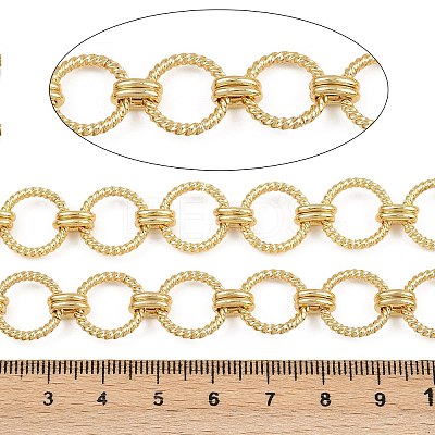 Brass Textured Ring Link Chains CHC-L054-15G-1