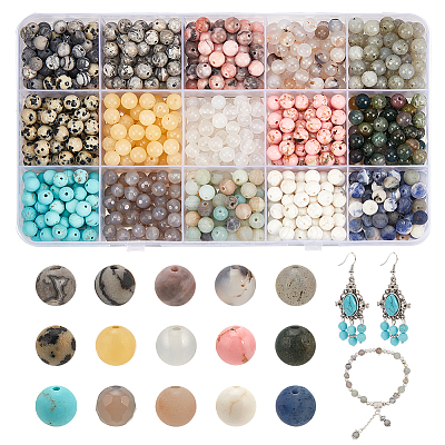 750Pcs 15 Styles Mixed Gemstone Baeds G-NB0005-42D-1