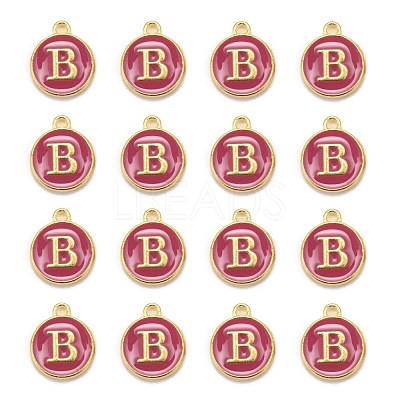 Golden Plated Alloy Enamel Charms ENAM-S118-08B-1