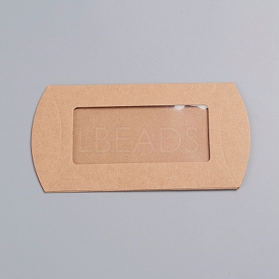 Kraft Paper Pillow Candy Box CON-WH0070-97A-02-1