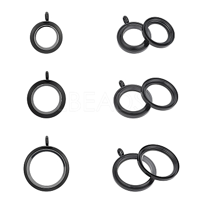 3Pcs 3 Style 304 Stainless Steel Locket Pendants FIND-UN0001-83EB-1