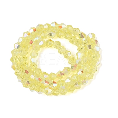 AB Color Plated Transparent Glass Beads Strands GLAA-G127-01-02A-1