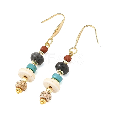Natural & Synthetic Gemstone Dangle Earrings EJEW-JE07531-1