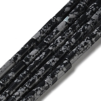 Synthetic Snowflake Obsidian Beads Strands G-D077-B02-1