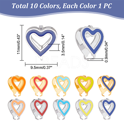 10Pcs 10 Colors 304 Stainless Steel Snap on Bails STAS-UN0039-73-1