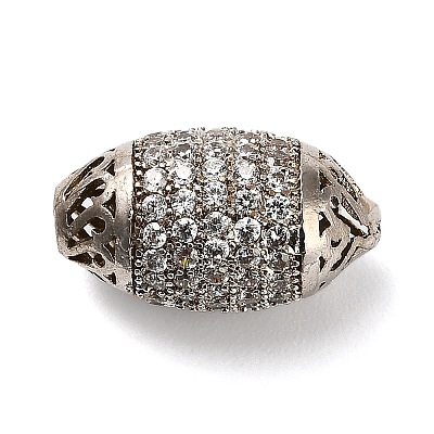 Brass Micro Pave Cubic Zirconia Beads KK-L229-022P-1