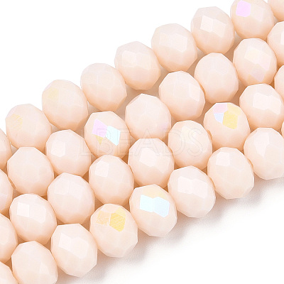 Electroplate Opaque Solid Color Glass Beads Strands LS-EGLA-A034-P10mm-L20-1