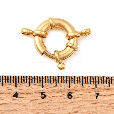 Brass Spring Ring Clasps X-KK-D407-01G-E-1