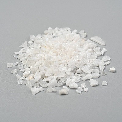 Natural White Moonstone Chip Beads X-G-L453-10A-1