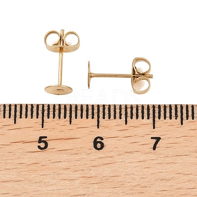 Ion Plating(IP) 304 Stainless Steel Stud Earring Findings X-STAS-H436-24G-5mm-1